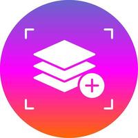 Layers Glyph Gradient Circle Icon Design vector