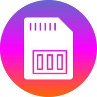 Sd Card Glyph Gradient Circle Icon Design vector