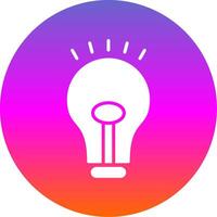 Bulb Glyph Gradient Circle Icon Design vector