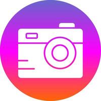 Camera Glyph Gradient Circle Icon Design vector