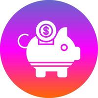 Piggy Bank Glyph Gradient Circle Icon Design vector