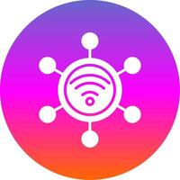 Connection Glyph Gradient Circle Icon Design vector