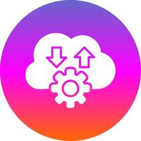 Cloud Glyph Gradient Circle Icon Design vector