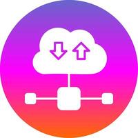 Cloud Glyph Gradient Circle Icon Design vector