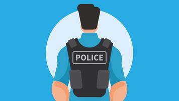 Police force personnel for security and safety in city illustration vector