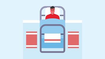 patient in a hospital bed after surgery treatment illustration vector