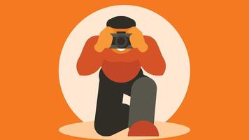 paparazzi photographer taking photos with camera illustration vector