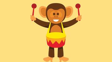 Monkey in a circus playing with balls illustration vector