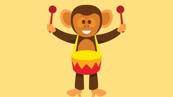 Monkey in a circus playing with balls illustration vector