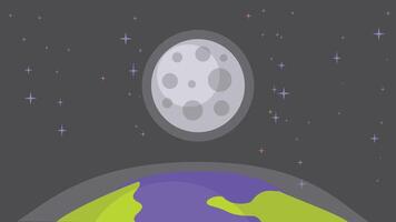 moon orbits the earth from space illustration vector