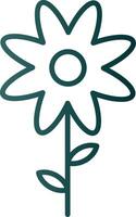 Flower Line Gradient Icon vector