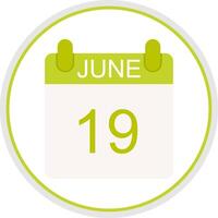 June Flat Circle Icon vector