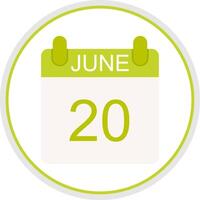 June Flat Circle Icon vector