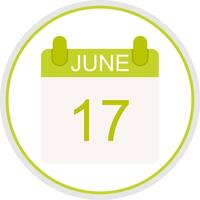 June Flat Circle Icon vector