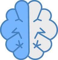 Brain Line Filled Blue Icon vector