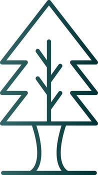 icono de gradiente de línea de árbol vector