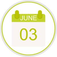 June Flat Circle Icon vector