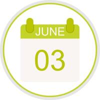 June Flat Circle Icon vector