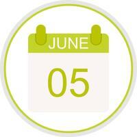 June Flat Circle Icon vector