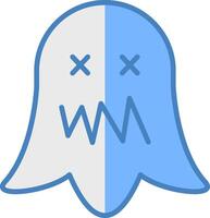 Ghost Line Filled Blue Icon vector