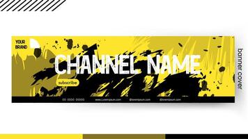 Cover banner Template yellow with black color style Grunge color design, Design a creative graphic banner for a web application. vector