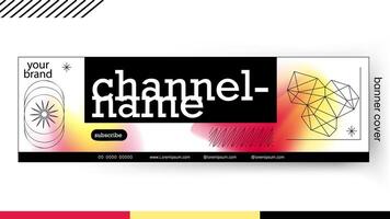 Cover banner Template gradient red and yellow color style brutalism design, Design a creative graphic banner for a web application. vector