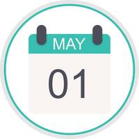 May Flat Circle Icon vector