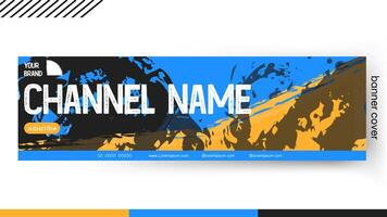 Cover banner Template blue and yellow color style Grunge design, Design a creative graphic banner for a web application. vector