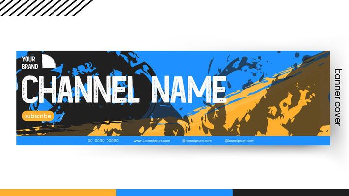 Cover banner Template blue and yellow color style Grunge design, Design a creative graphic banner for a web application.