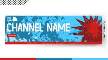 Cover banner Template blue and red color style Grunge design, Design a creative graphic banner for a web application. vector