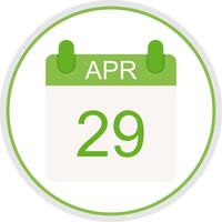 April Flat Circle Icon vector