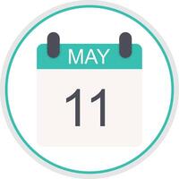 May Flat Circle Icon vector
