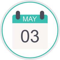 May Flat Circle Icon vector