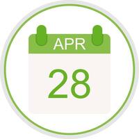 April Flat Circle Icon vector