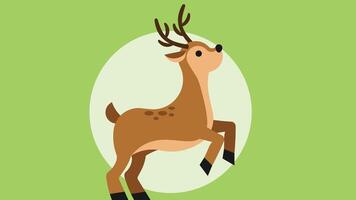 Deer animal cartoon character isolated Christmas festive season vector