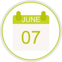 June Flat Circle Icon vector
