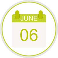 June Flat Circle Icon vector