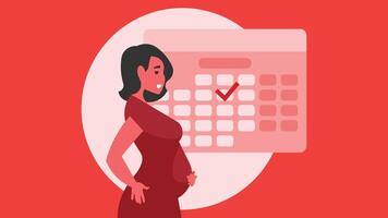 Pregnancy concept art pregnant woman expecting and pregnancy testing vector