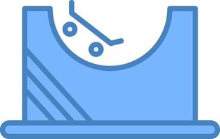 Skate Park Line Filled Blue Icon vector