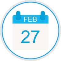 February Flat Circle Icon vector