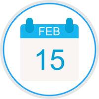 February Flat Circle Icon vector