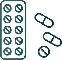 Pills Line Gradient Icon vector