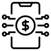 digital currency line icon vector