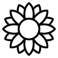 icono de línea de girasol vector