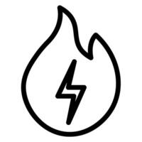 flame line icon vector