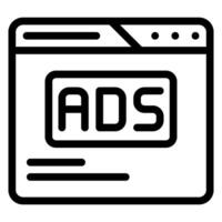 icono de línea de anuncios vector