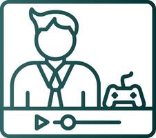 Vlogger Line Gradient Icon vector