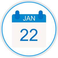 January Flat Circle Icon vector