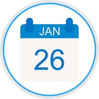 January Flat Circle Icon vector