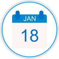 January Flat Circle Icon vector